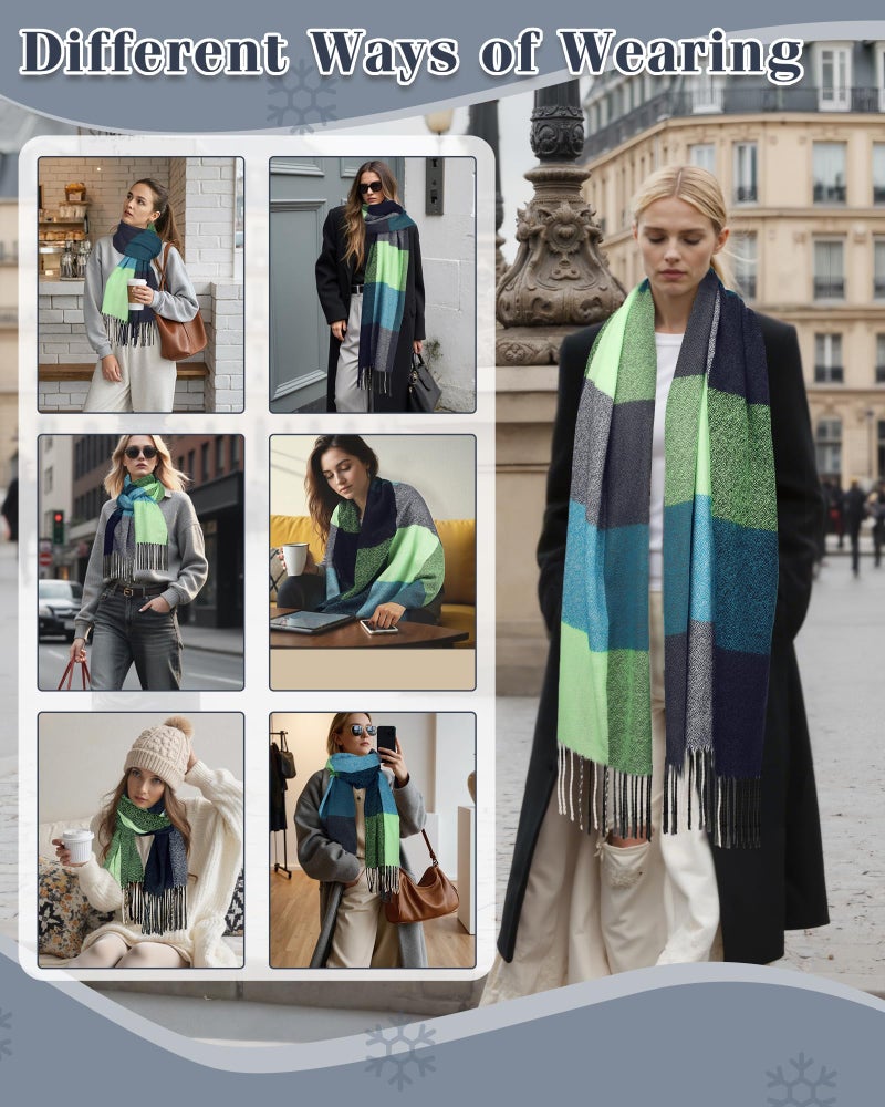 YSense Winter Scarf for Women, Fashion Long Plaid Scarves Warm Big Tartan Blanket Wrap Shawl Ladies Gifts - Image 5